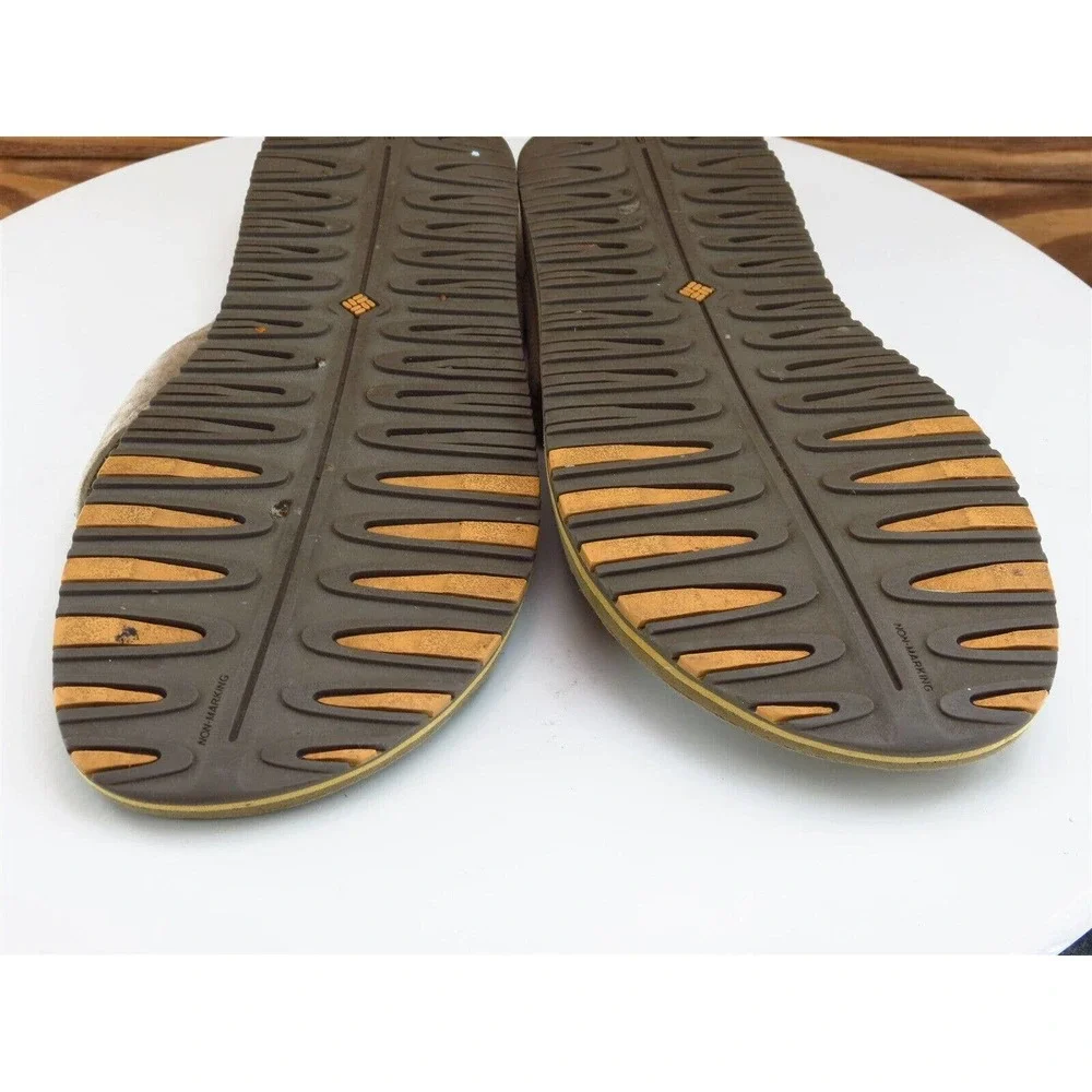 Columbia Sz 7 Flip Flop‎ Sandals Brown Leather Men Slip On